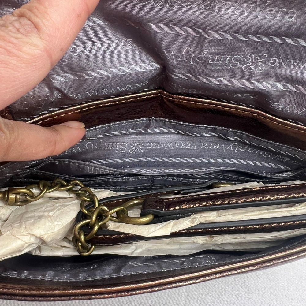 Simply Vera Metallic Bronze/Sequin Clutch/Shoulder Bag - Picture 5 of 15